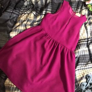 Magenta Dress, keyhole neck